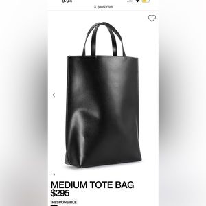 Ganni Large Black Banner Tote